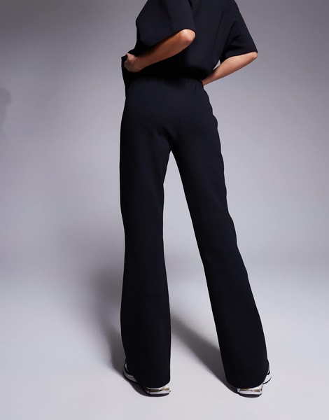 ASOS DESIGN interlock flared sweatpants in black - part of a set