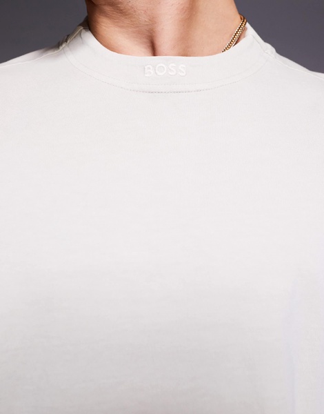 BOSS Orange Te_Dye tonal logo overdye t-shirt relaxed fit in beige