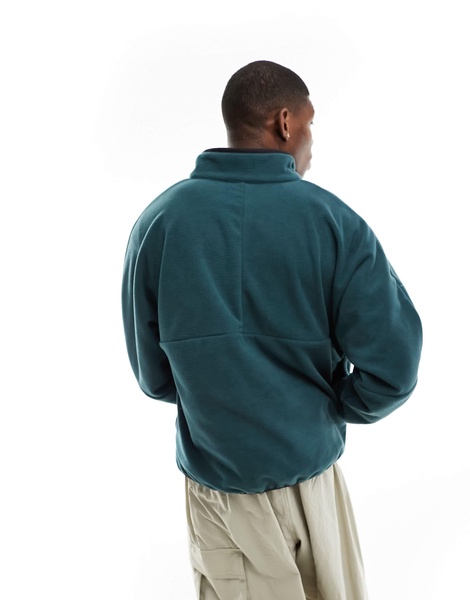 Nike Club+ half zip sweatshirt in deep jungle and black
