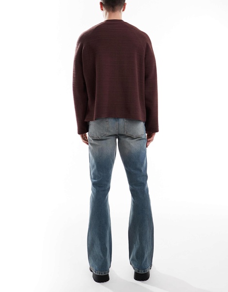 ASOS DESIGN stretch flare jeans in light wash blue with tint