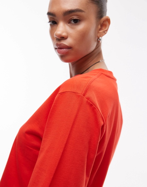 ARKET heavyweight 3/4 sleeve T-shirt in red