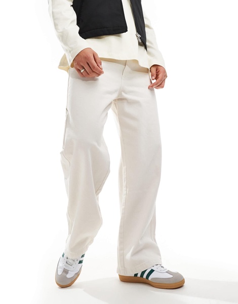 Bershka carpenter pants in ecru