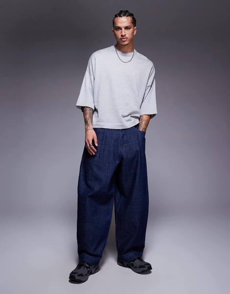 ASOS DESIGN oversized boxy fit crew neck T-shirt in gray heather