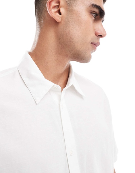 Bershka linen look shirt in white - part of a set