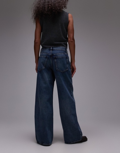 ARKET Cloud low rise baggy wide leg jeans in dark wash blue