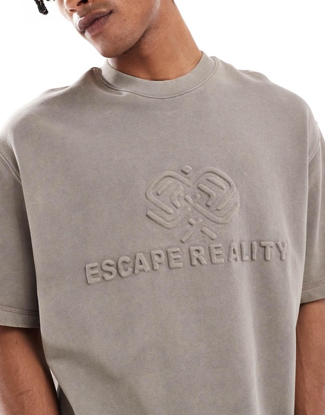 Bershka printed t-shirt in brown