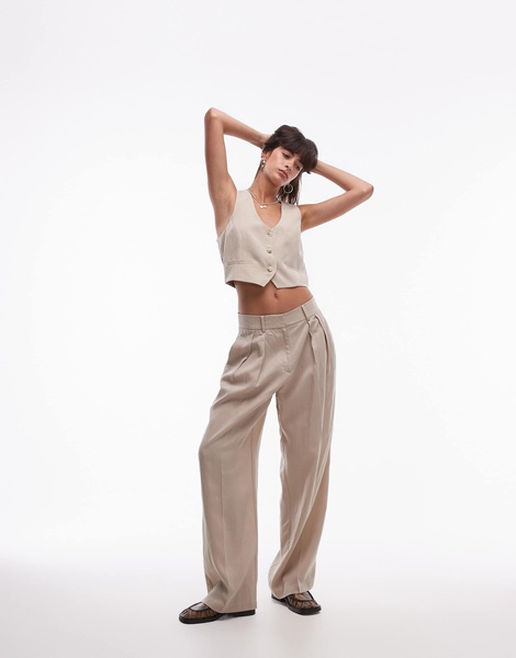Mango mix vest in light beige - part of a set