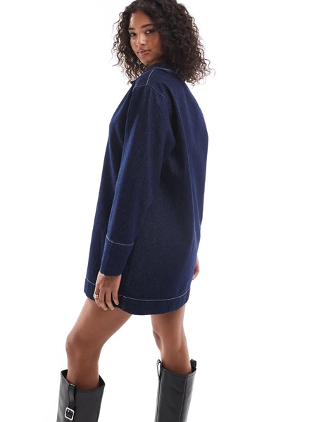 ASOS DESIGN denim rugby dress in indigo