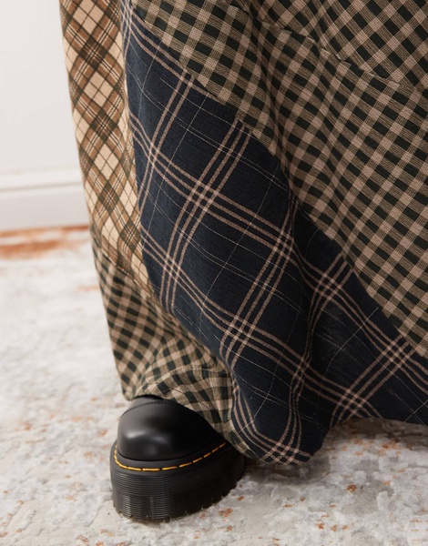 Reclaimed Vintage midi skirt in mixed plaid