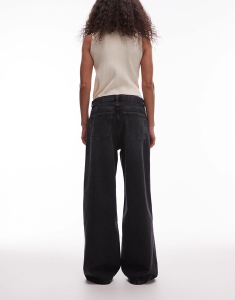 ARKET Cloud low rise baggy wide leg jeans in light gray