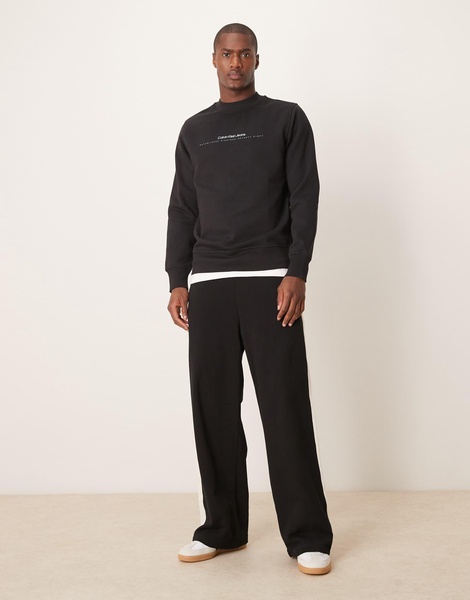 Calvin Klein Jeans minimal logo sweatshirt in black