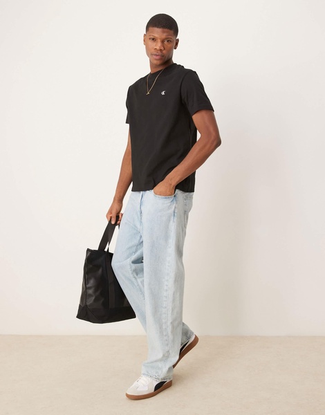 Calvin Klein Jeans logo back print T-shirt in black