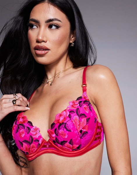 Ann Summers Everlasting Love padded plunge bra in bright pink