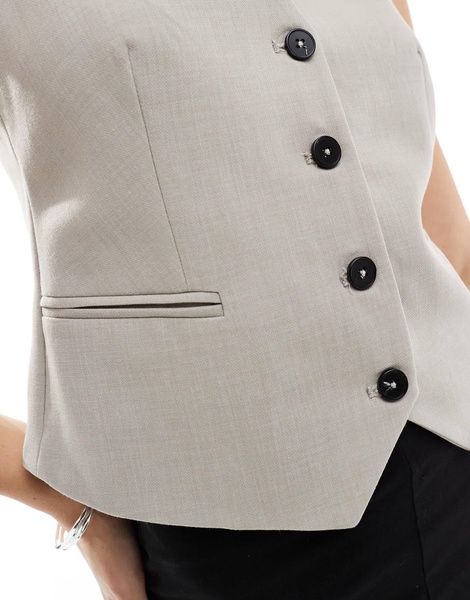 Stradivarius tailored vest in gray