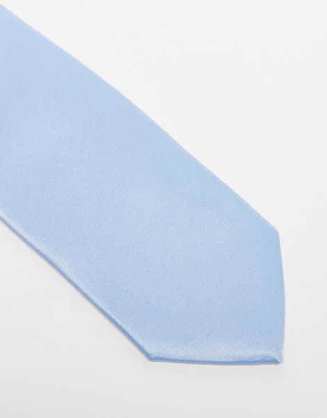ASOS DESIGN plain satin tie in blue
