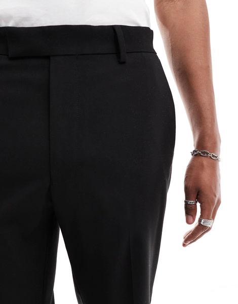 ASOS DESIGN high rise flare suit pants in black