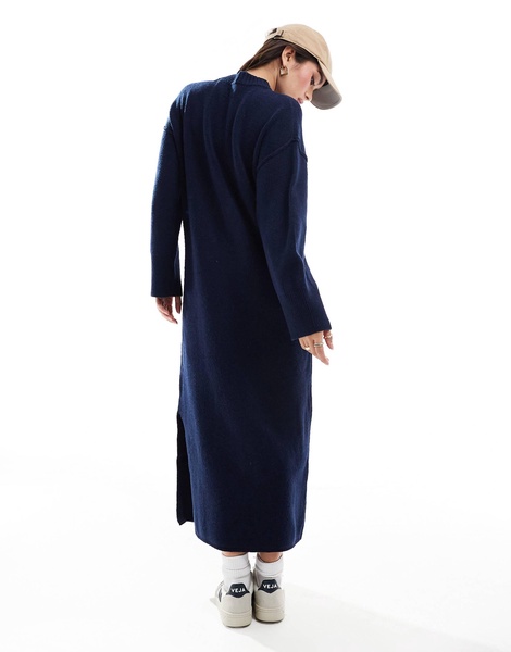 ASOS DESIGN seam front midaxi dress in navy
