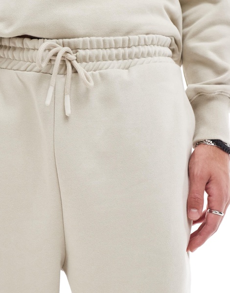 ASOS DESIGN premium heavyweight oversized sweatpants 400gsm in beige