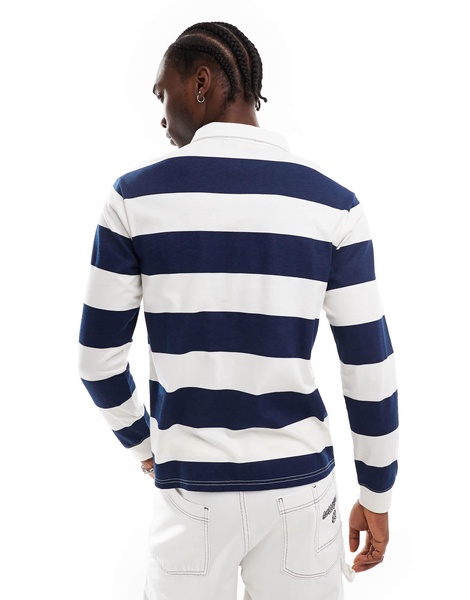 Another Influence striped rugby long sleeve t-shirt in blue