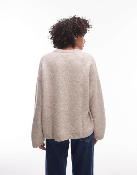 ARKET super soft alpaca wool blend relaxed sweater in beige