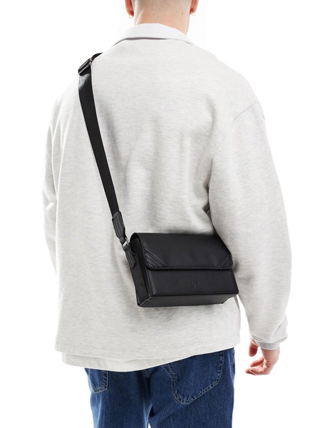 Bershka detailed crossbody bag in black
