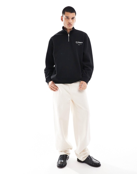 AllSaints Underground 1/2 zip sweatshirt in black