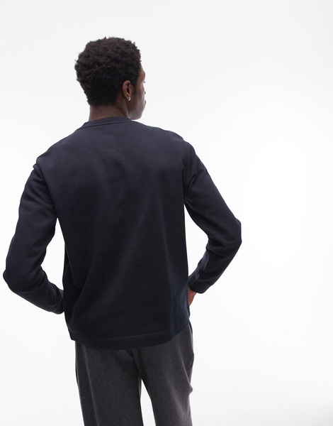 ARKET terry jersey sweatshirt with pocket in navy