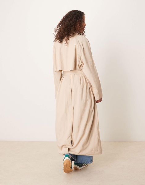 Calvin Klein Jeans tie trench coat in beige