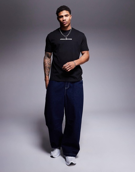 Armani Exchange chest logo t-shirt in black