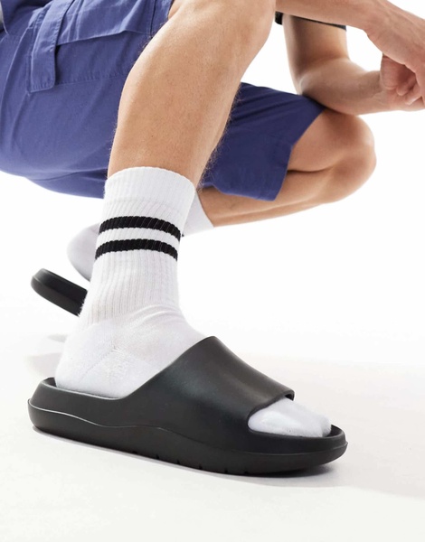 ASOS DESIGN chunky sliders in black