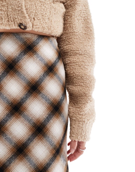 Stradivarius midi skirt in check print