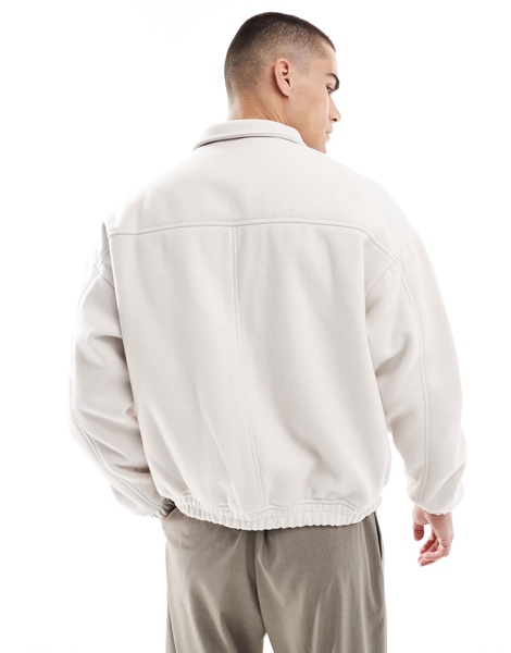 Bershka harrington tailored jacket in ecru