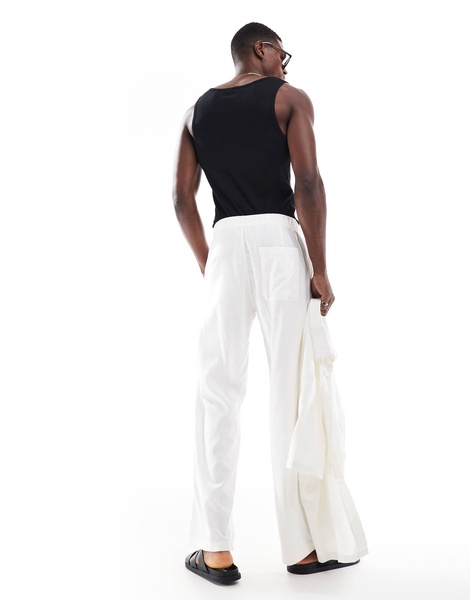 Bershka linen rich pants in white - part of a set