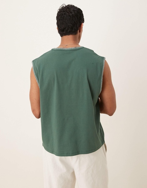 ASOS DESIGN oversized tank top in green