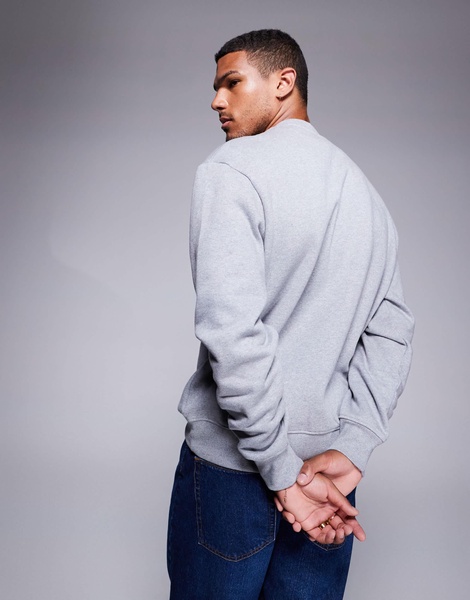ASOS DESIGN premium heavyweight oversized sweatshirt 400gsm in heather gray