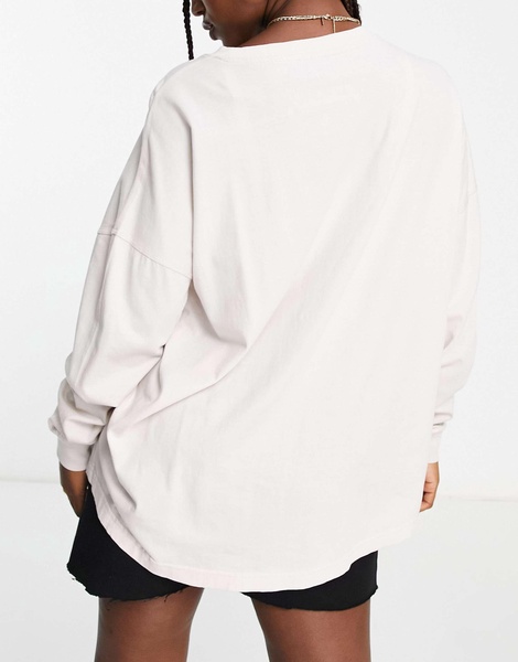 Volcom Iconic oversized long sleeve top in cream
