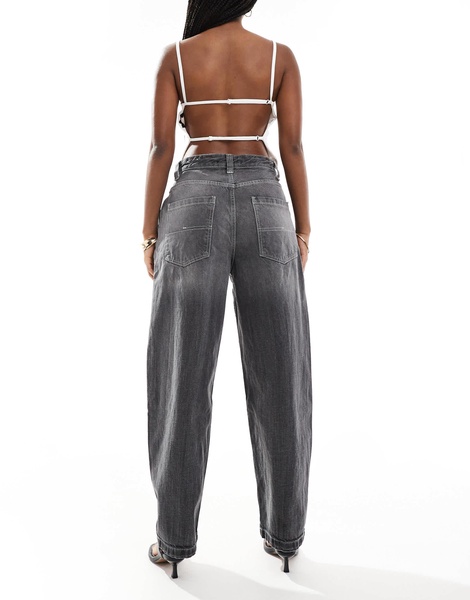 Bershka baggy skater jeans in dirty gray