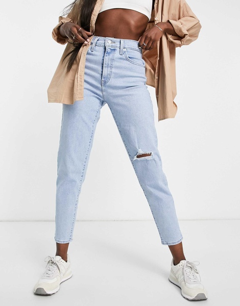 Levi's high waisted mom jeans in light wash blue
