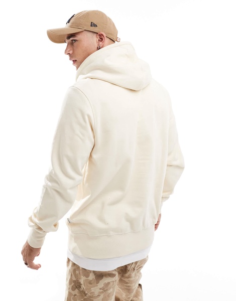 Jack & Jones oversized 3d print logo hoodie in off white