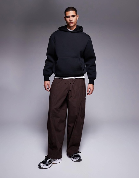 ASOS DESIGN heavyweight oversized scuba hoodie in black