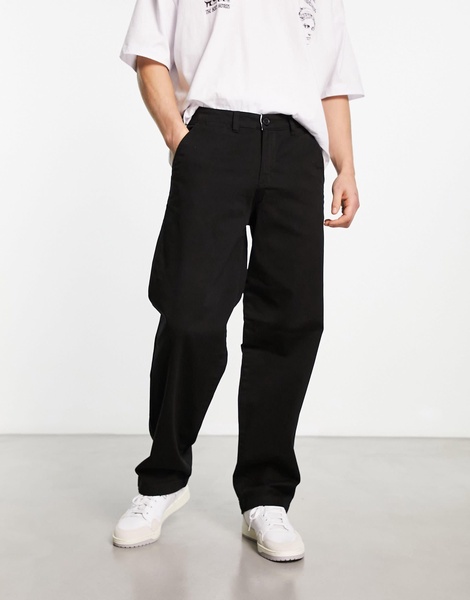 ADPT wide fit chinos in black
