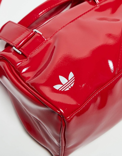 adidas Originals Patent Trefoil crossbody bag in red