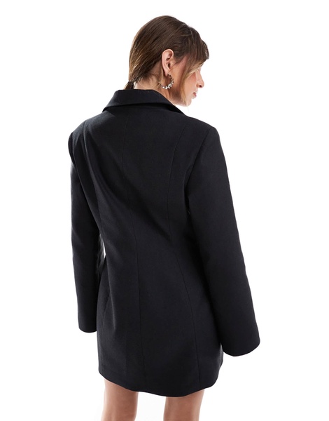 ASOS DESIGN cinch blazer dress in black