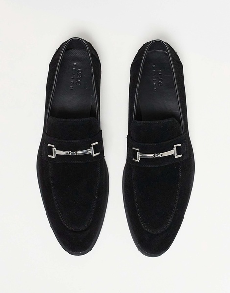 ASOS DESIGN snaffle detail loafers in black