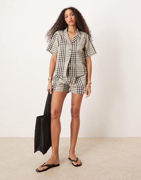 Brave Soul relaxed short sleeve shirt in plaid design - part of a set