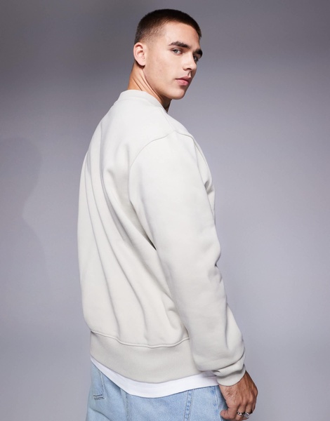 ASOS DESIGN premium heavyweight oversized sweatshirt in beige