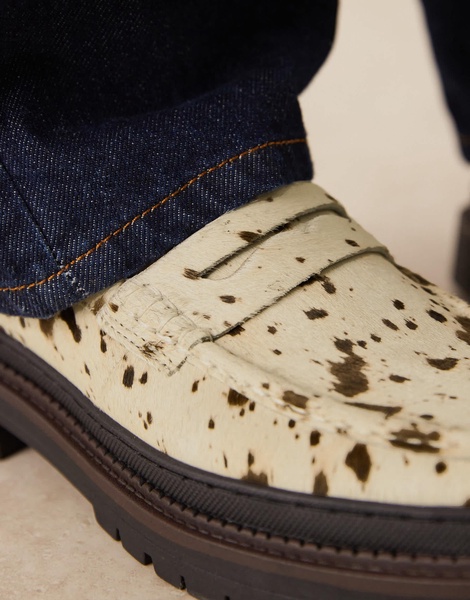 ASOS DESIGN Premium chunky loafers in cow hair