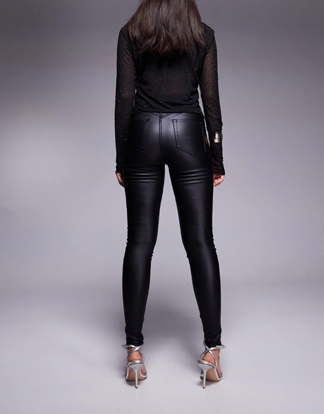 ASOS DESIGN ultimate skinny jeans in black coated