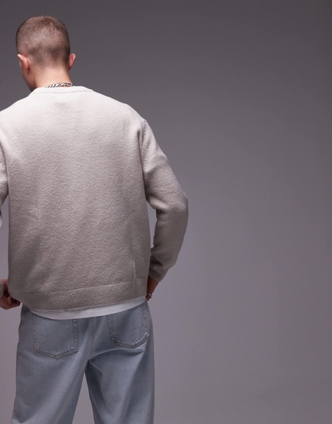 ARKET knit crew neck sweater in beige