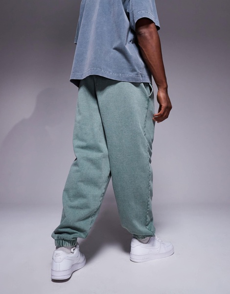 ASOS DESIGN oversized sweatpants in washed green - part of a set